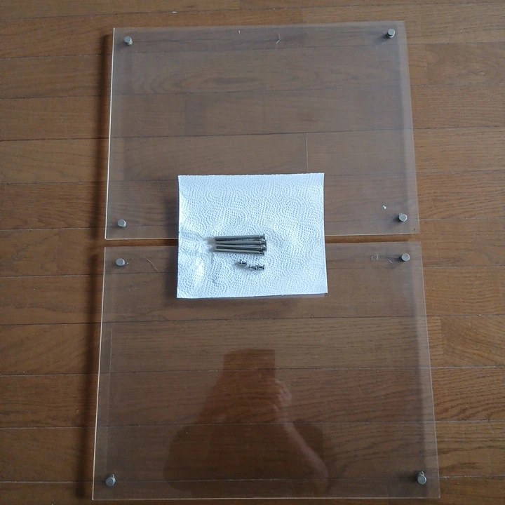 アクリル棚板 2枚セット 金具付き