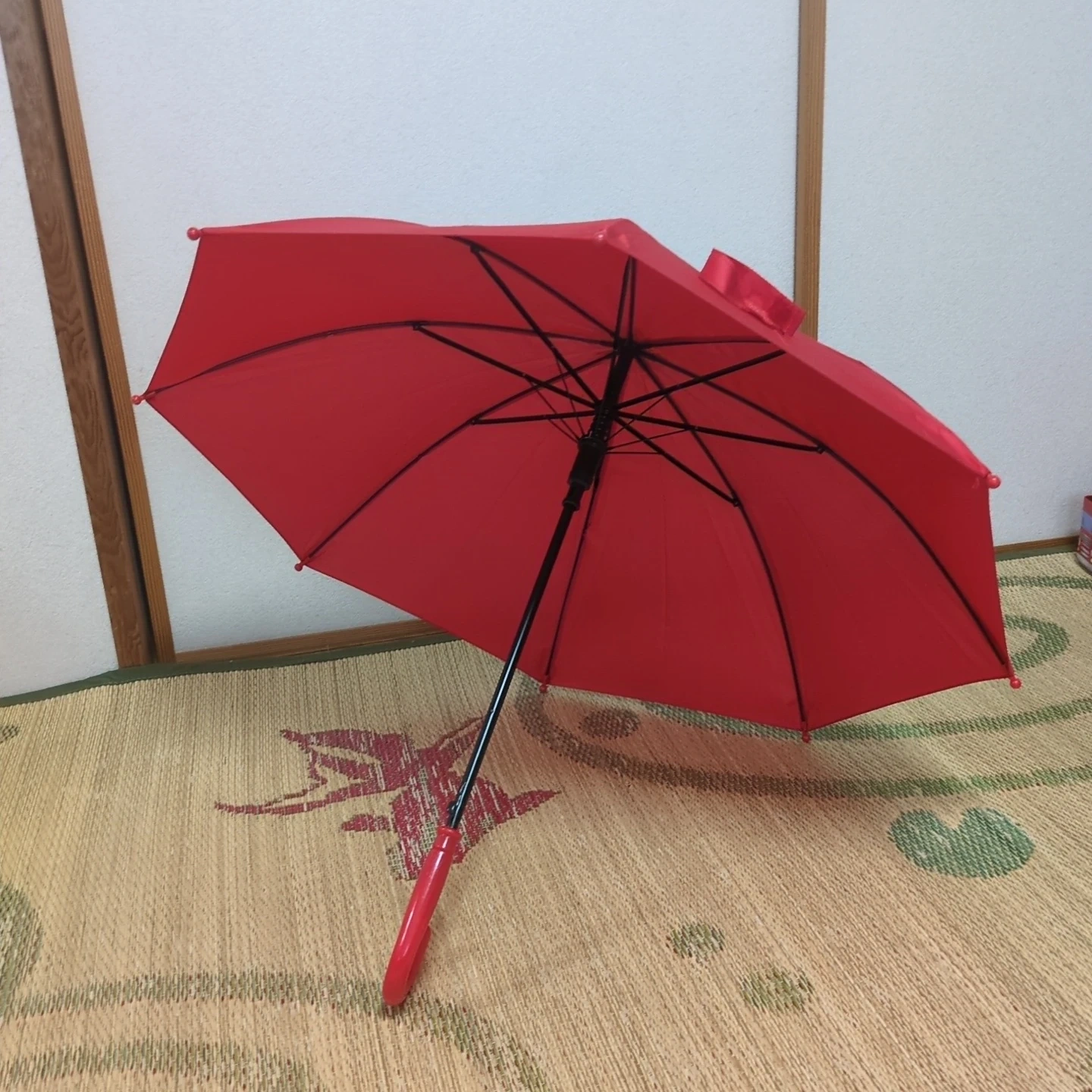 無地 長傘 レッド