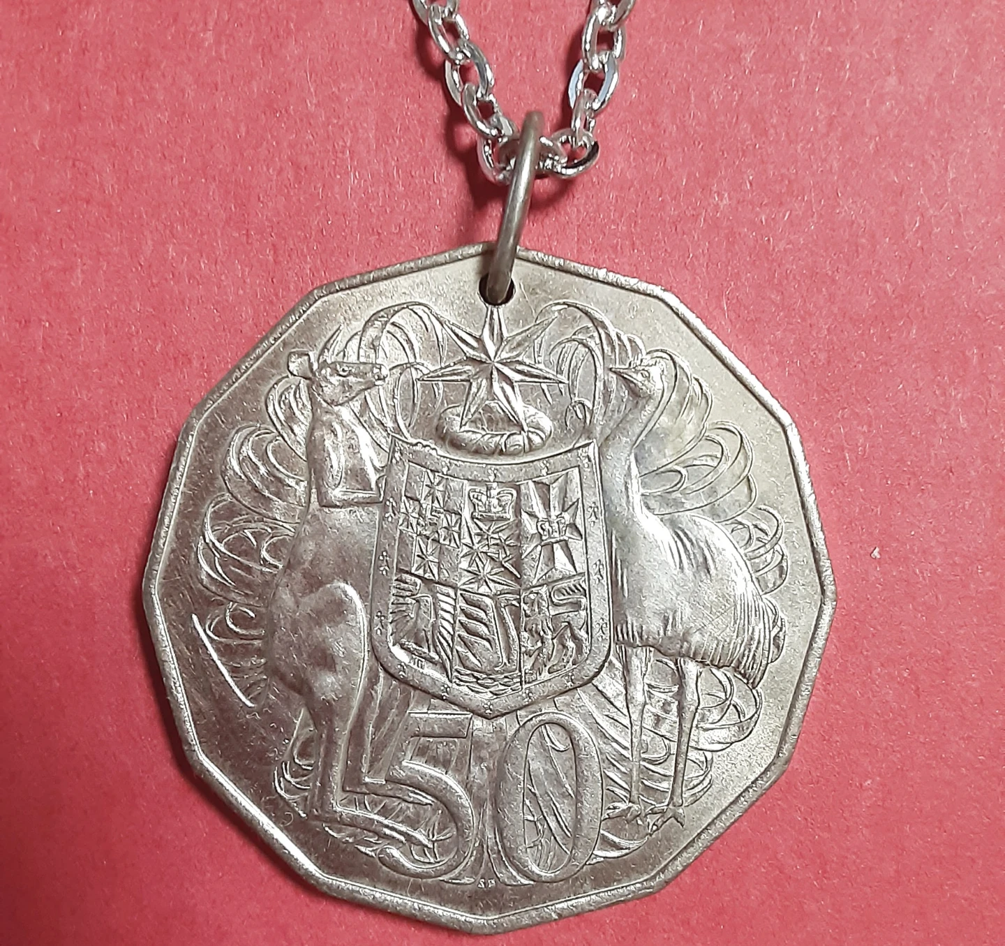 オーストラリア 1980年 50セント 硬貨 ネックレス