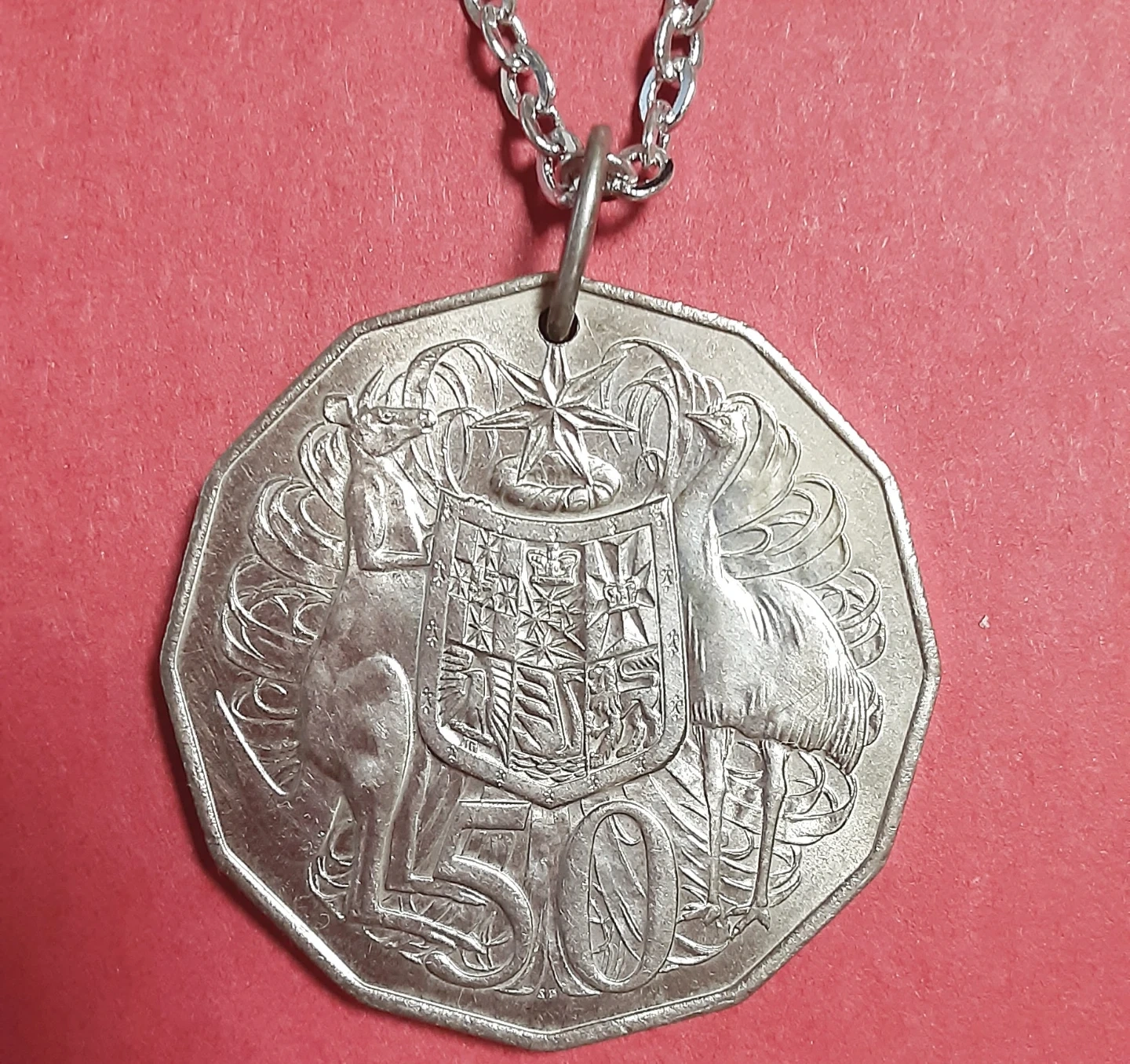 オーストラリア 1980年 50セント 硬貨 ネックレス