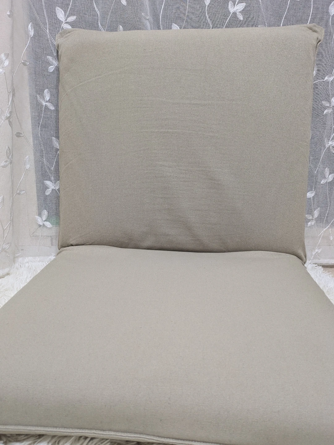 無印良品 座いす 大 洗いざらしの綿帆布 ベージュの写真2枚目