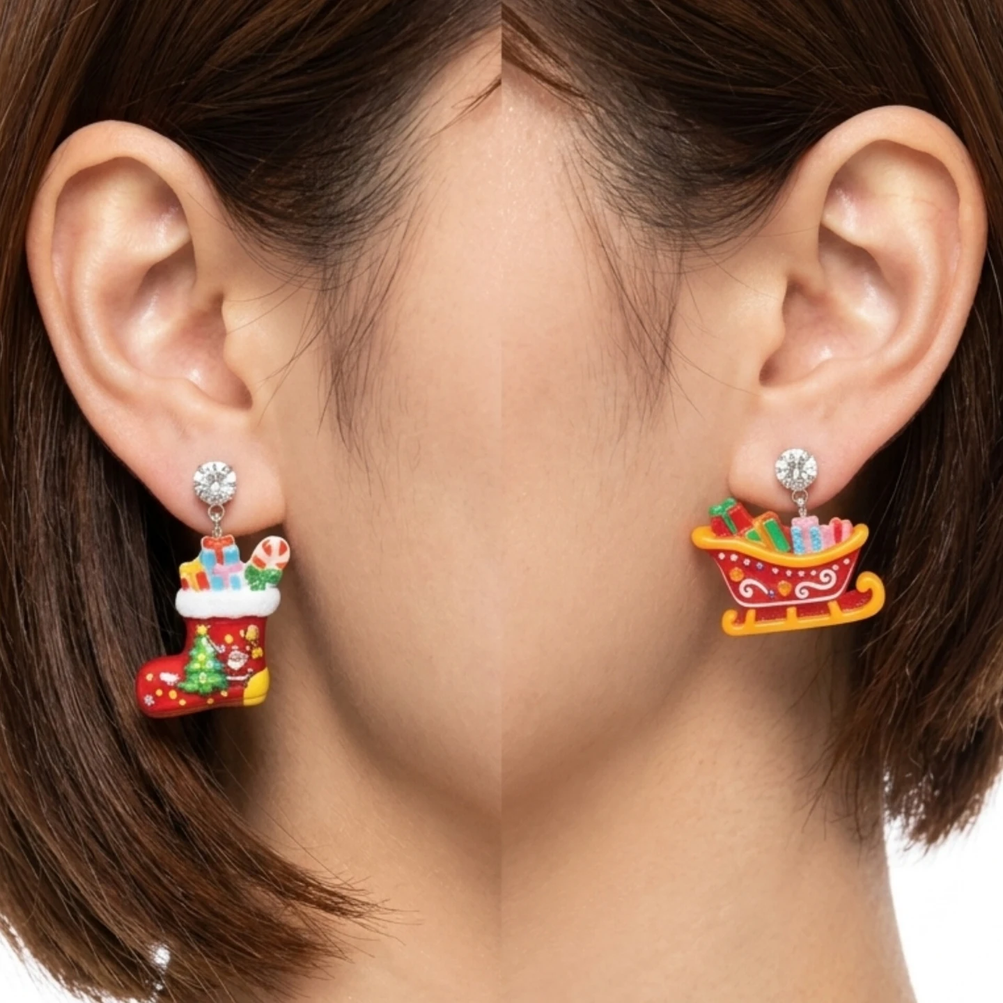 クリスマスモチーフピアス ソリ 靴下の写真2枚目