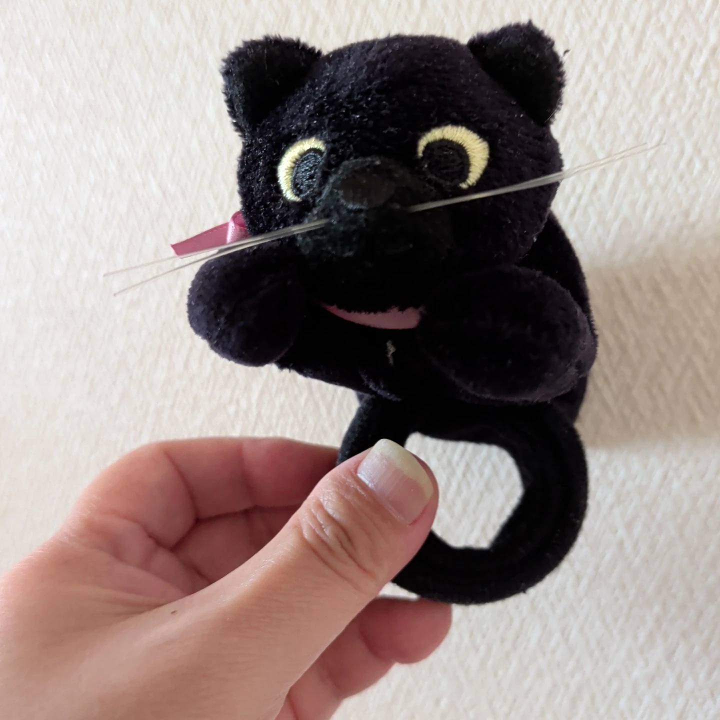 ハロウィン黒猫 エコバッグ ぬいぐるみ風の写真2枚目