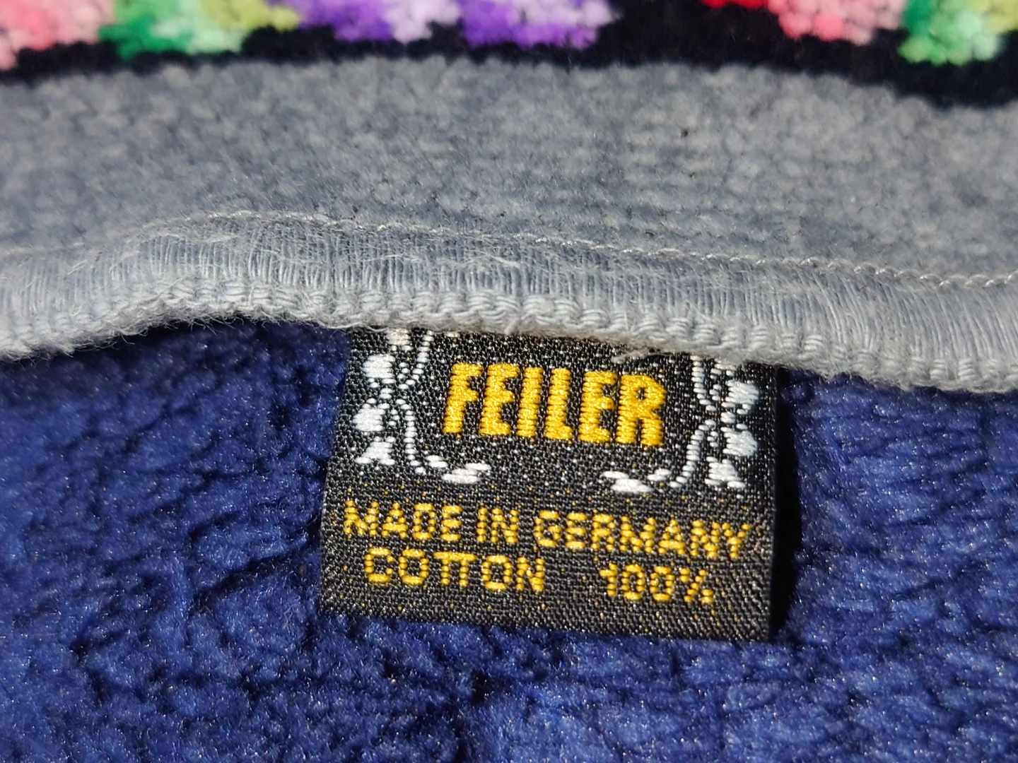 FEILER フェイラー ミニタオル ハンカチ 花柄 グレーの写真3枚目