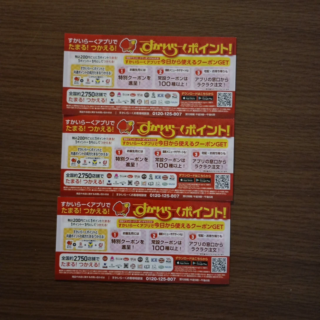 すかいらーくグループ 秋の食べ歩きクーポン 3枚セットの写真2枚目
