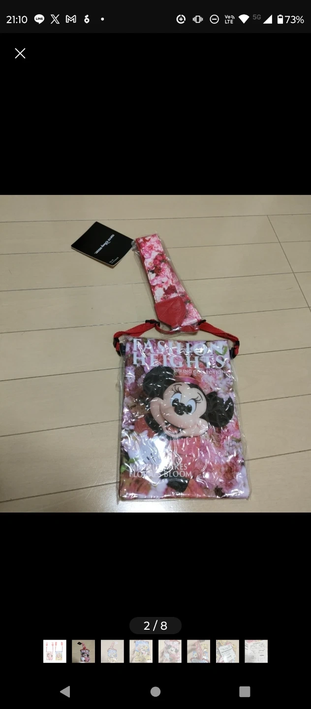 ディズニー ミニー ポーチ&カメラストラップ イマジニングの写真2枚目