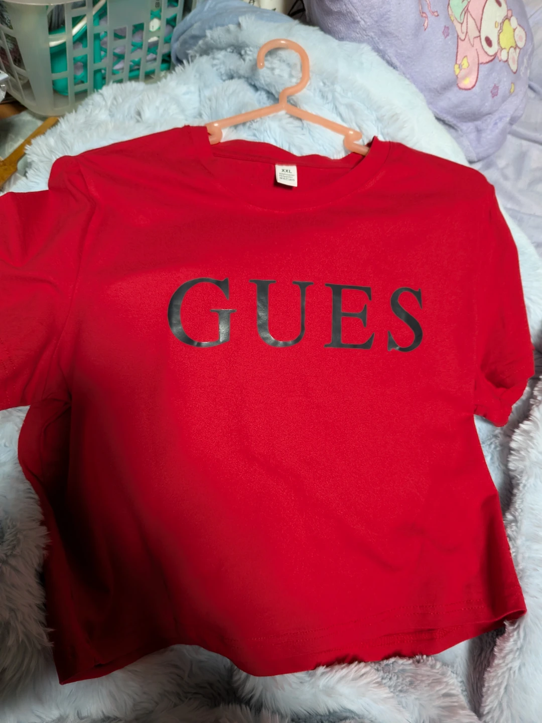 ゲス 半袖Tシャツ 赤 XXLの写真2枚目