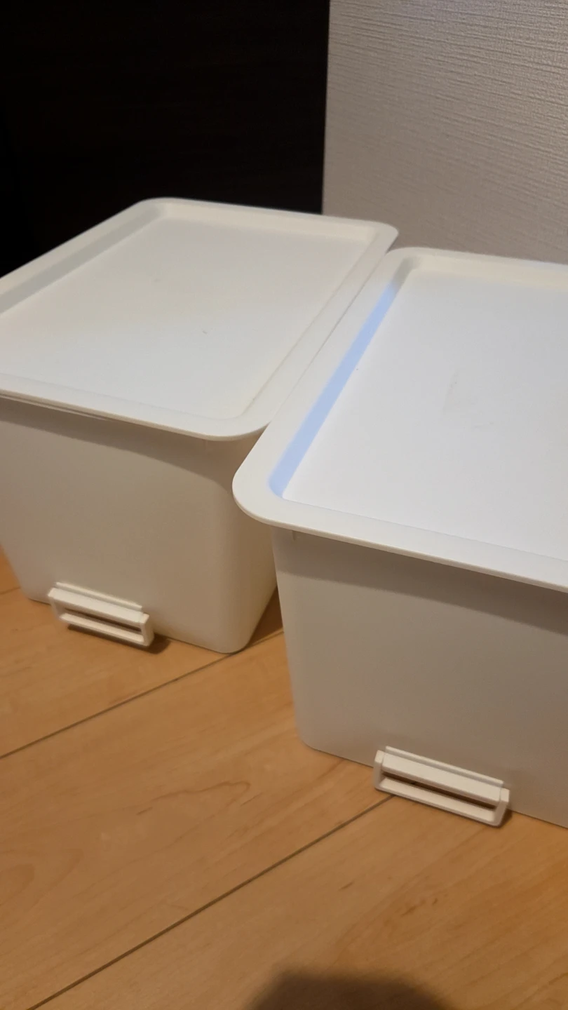 蓋付き収納ボックス(深型) ホワイト 2個セット