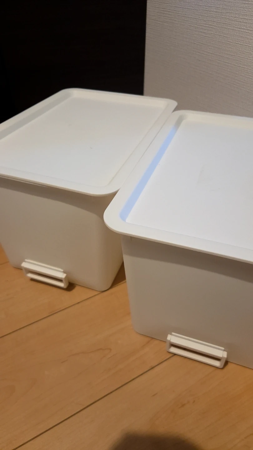 蓋付き収納ボックス(深型) ホワイト 2個セット