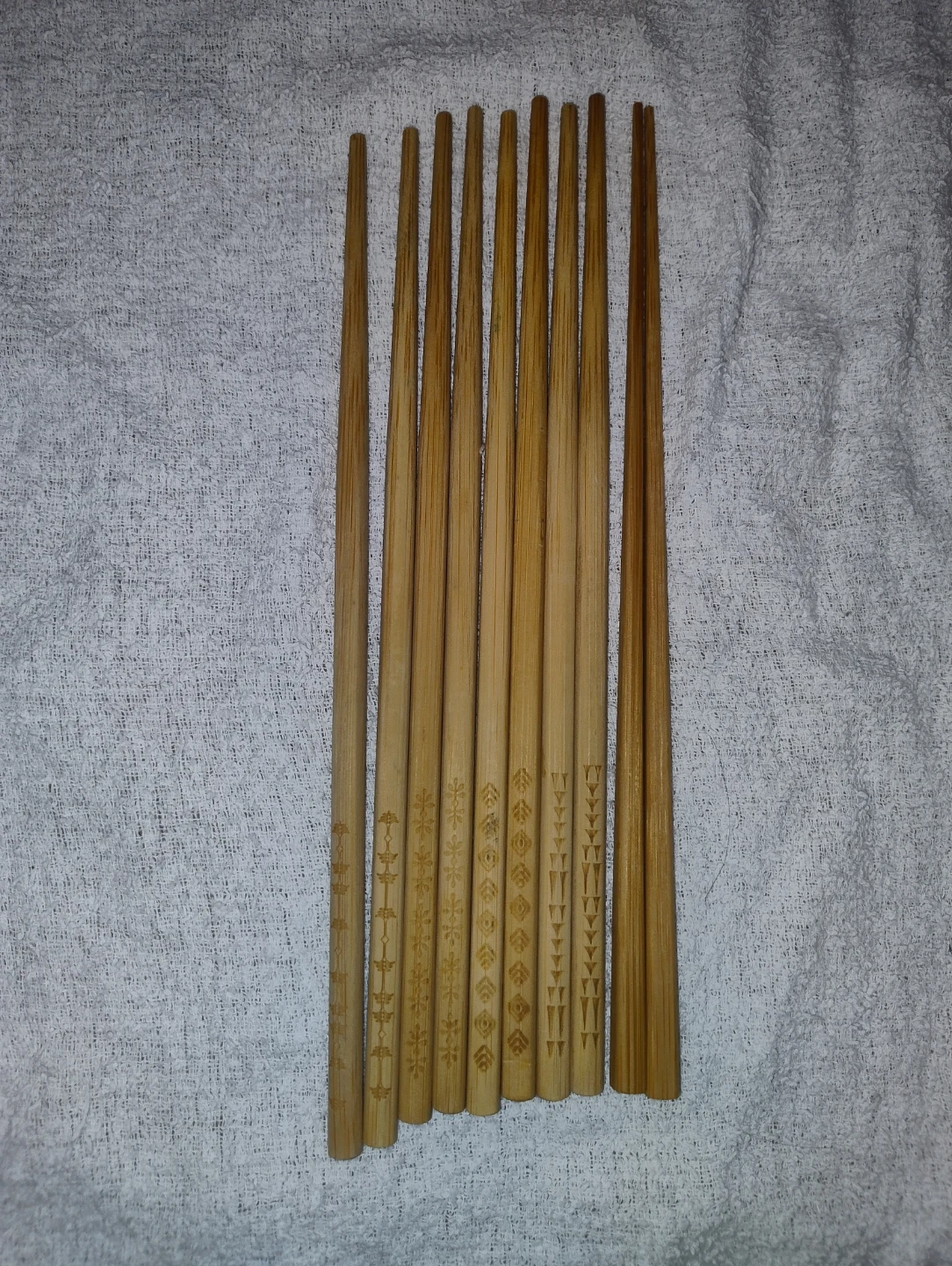 木製箸 10膳セット 天然木 模様入り