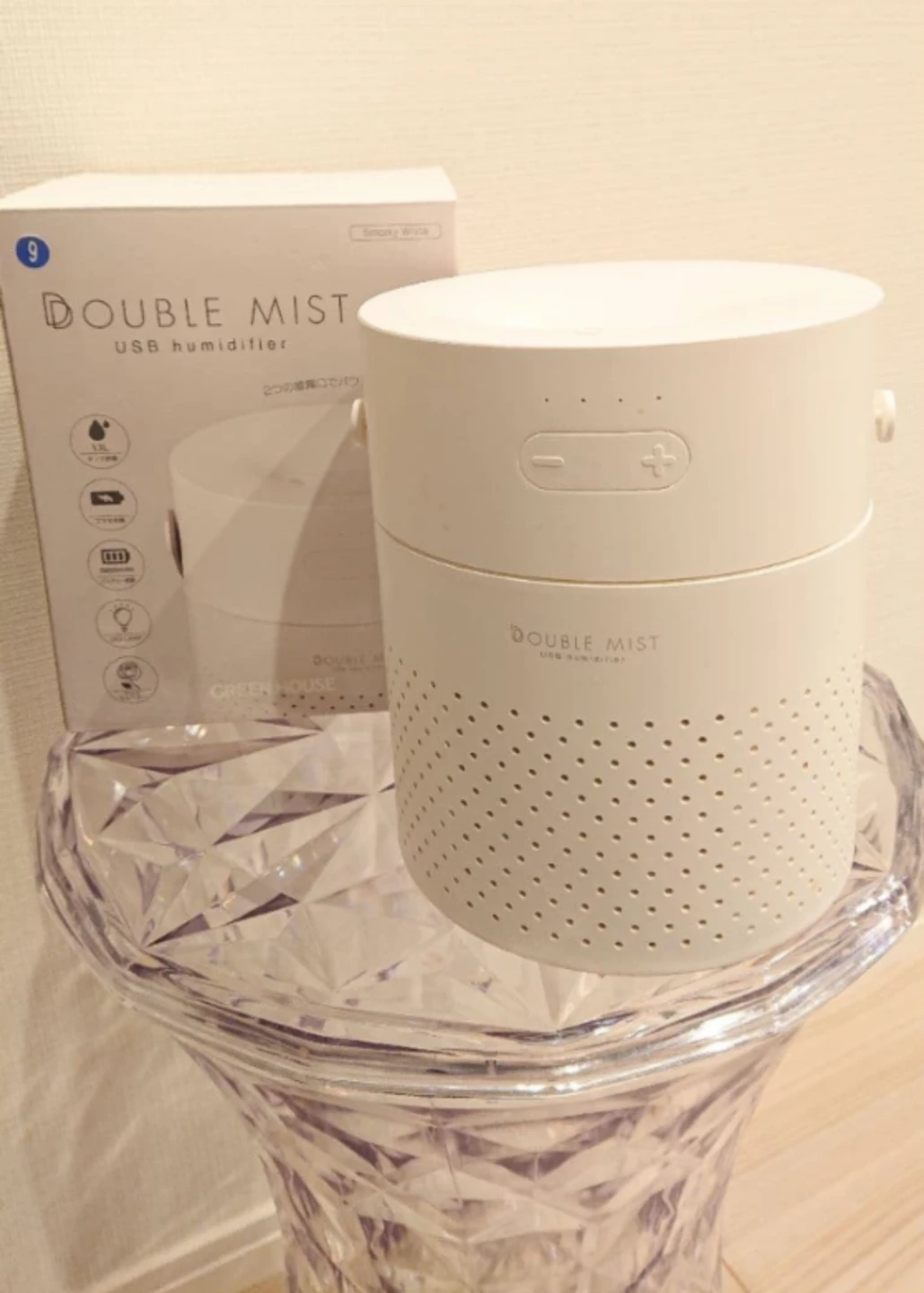 ◇ ポータブル加湿器 バッテリー内蔵超音波式 ダブルミスト