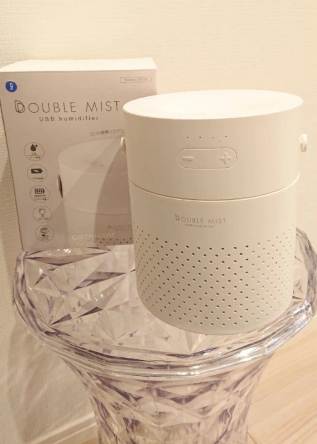 ◇ ポータブル加湿器 バッテリー内蔵超音波式 ダブルミスト