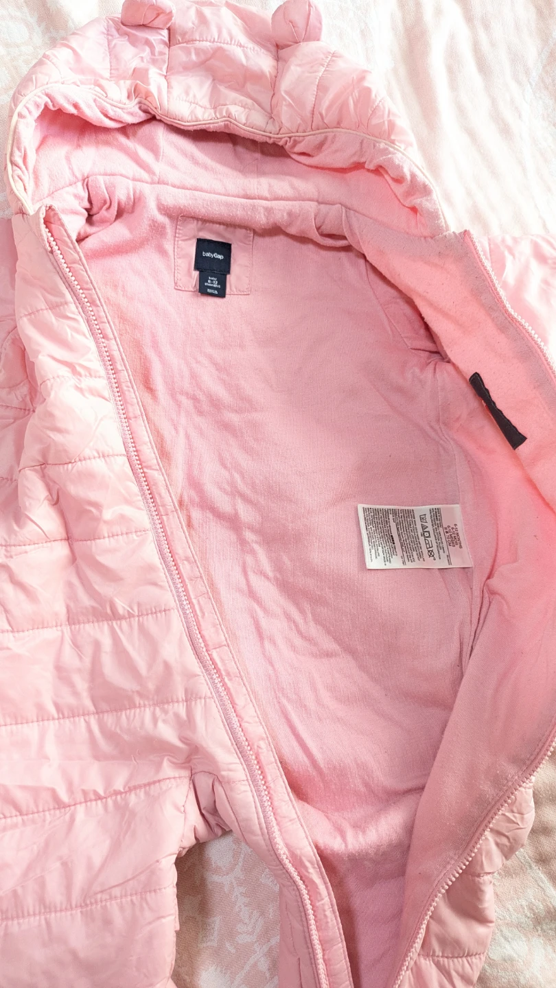 baby Gap 中綿ジャンプスーツ ピンク 70㎝の写真2枚目