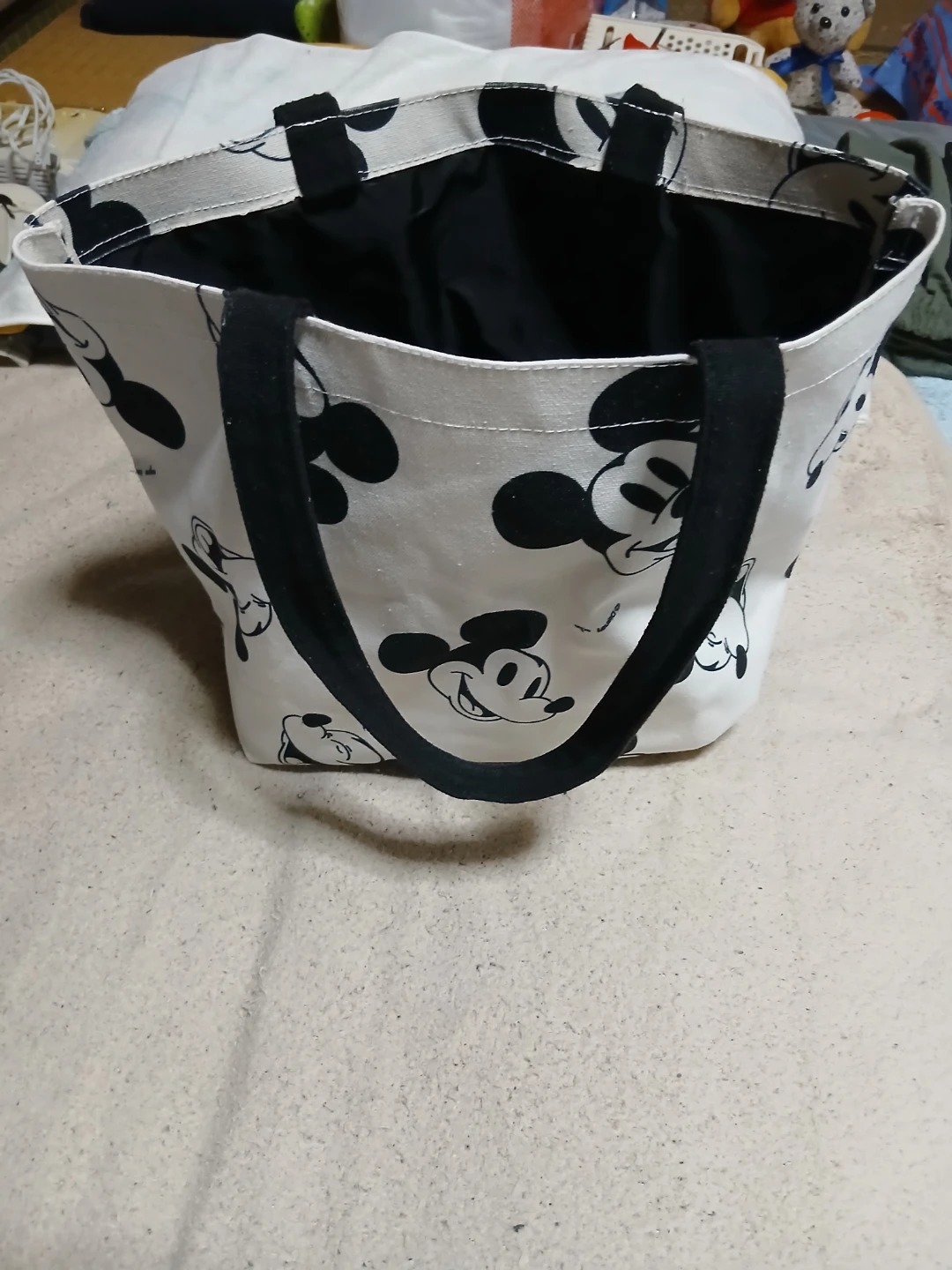 ディズニー ミッキー トートバッグ 白黒