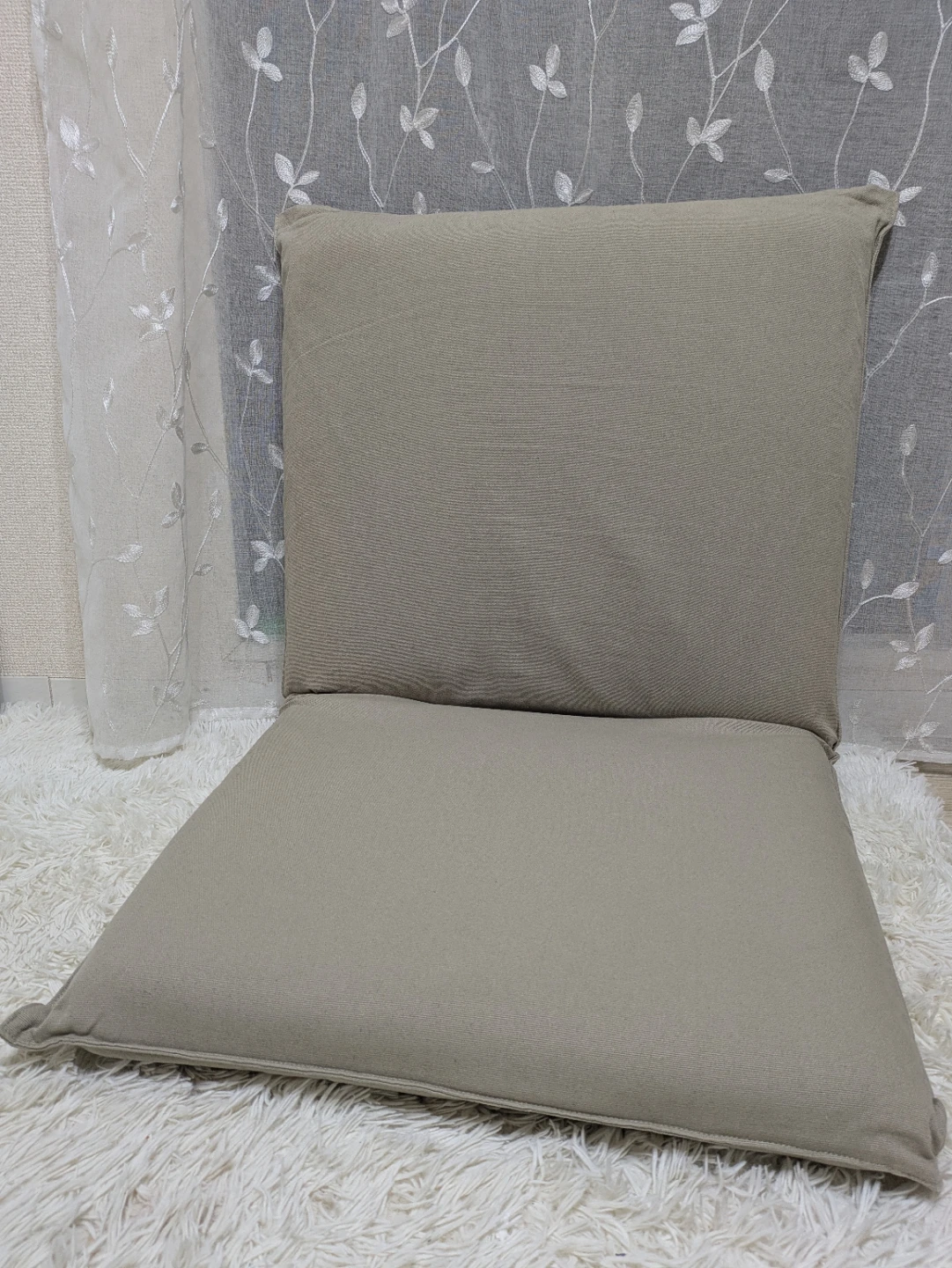 無印良品 座いす 大 洗いざらしの綿帆布 ベージュ