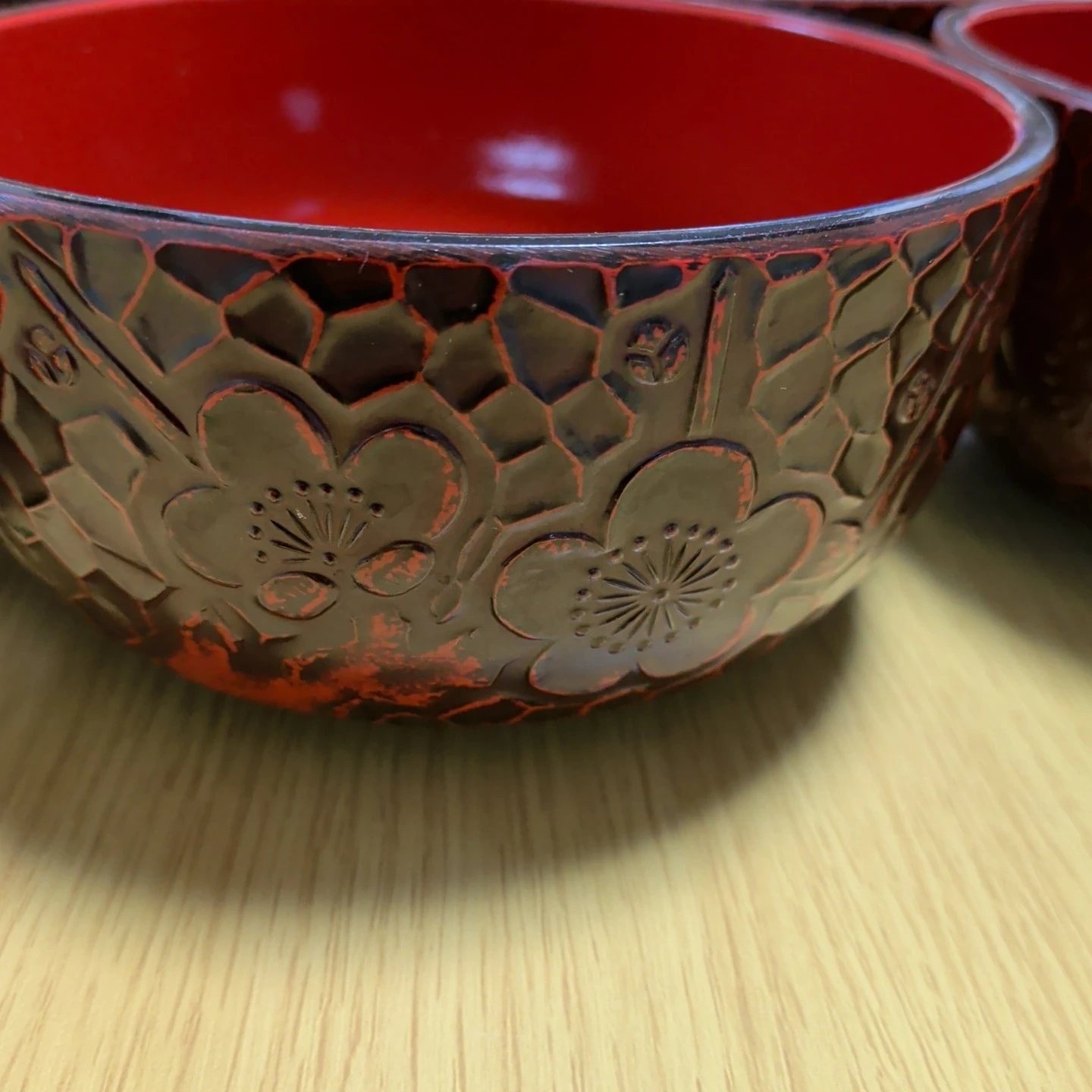 山中漆器 ラーメン鉢 レンゲ 5客セットの写真3枚目