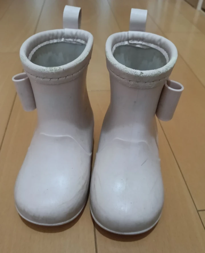 キッズ用 リボンレインブーツ ピンク　13cmの写真2枚目