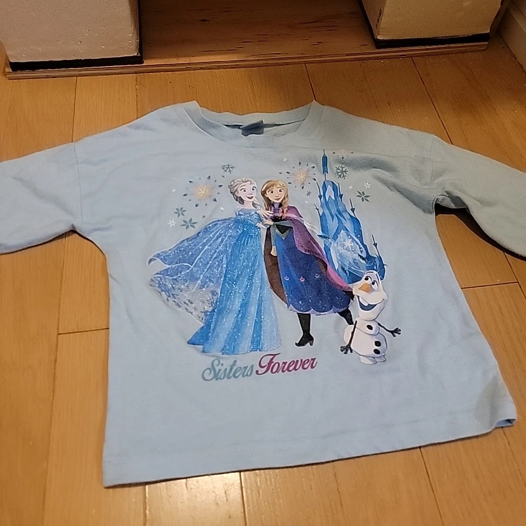 アナと雪の女王 長袖Tシャツ 水色