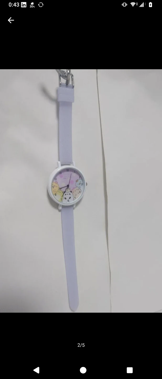 すみっコぐらし 腕時計 パステルパープルの写真2枚目