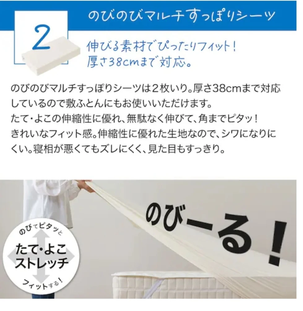 ニトリ 【ダブルサイズ】ベッドパッド＆マルチすっぽりシーツセットの写真3枚目