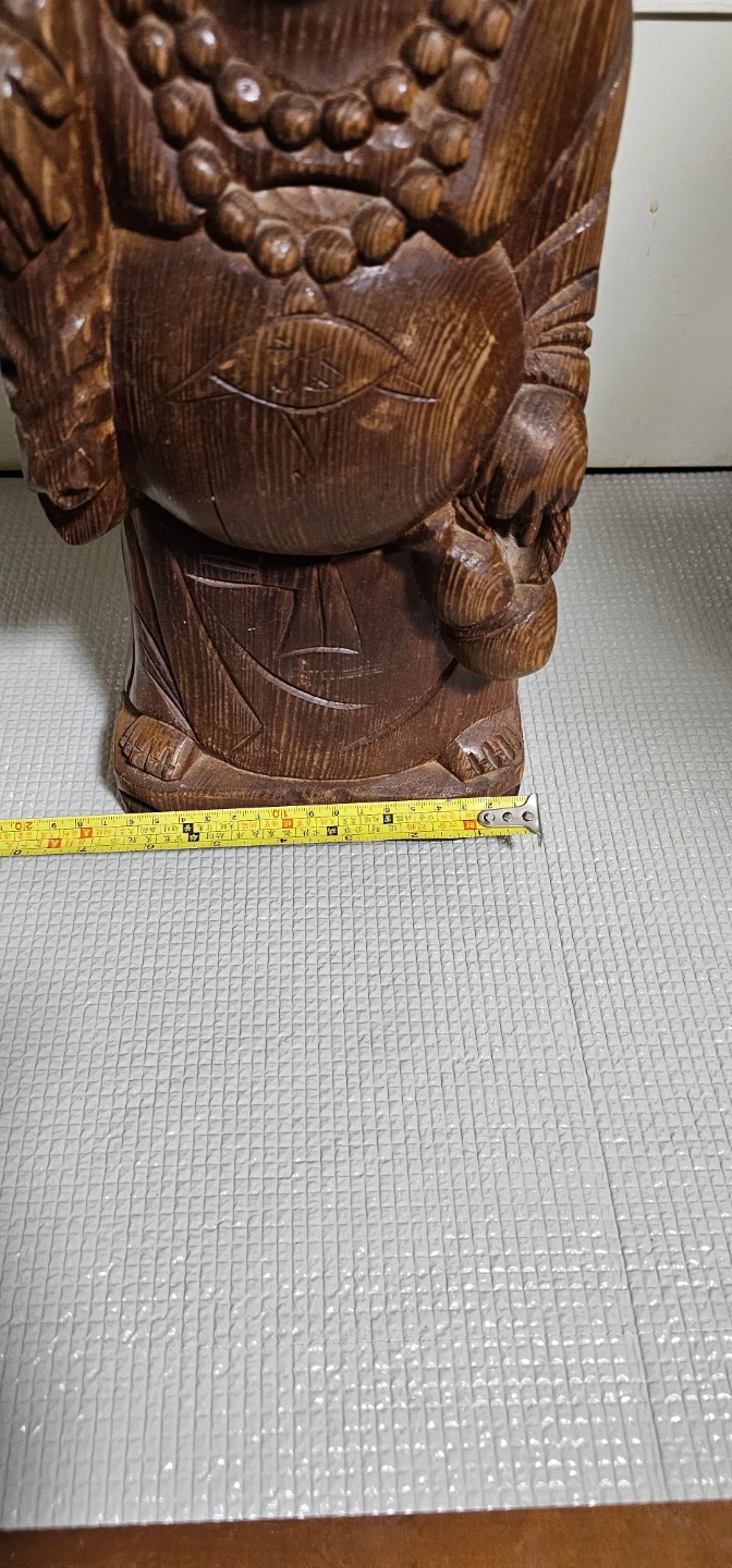 木彫り 布袋様 置物 縁起物の写真2枚目