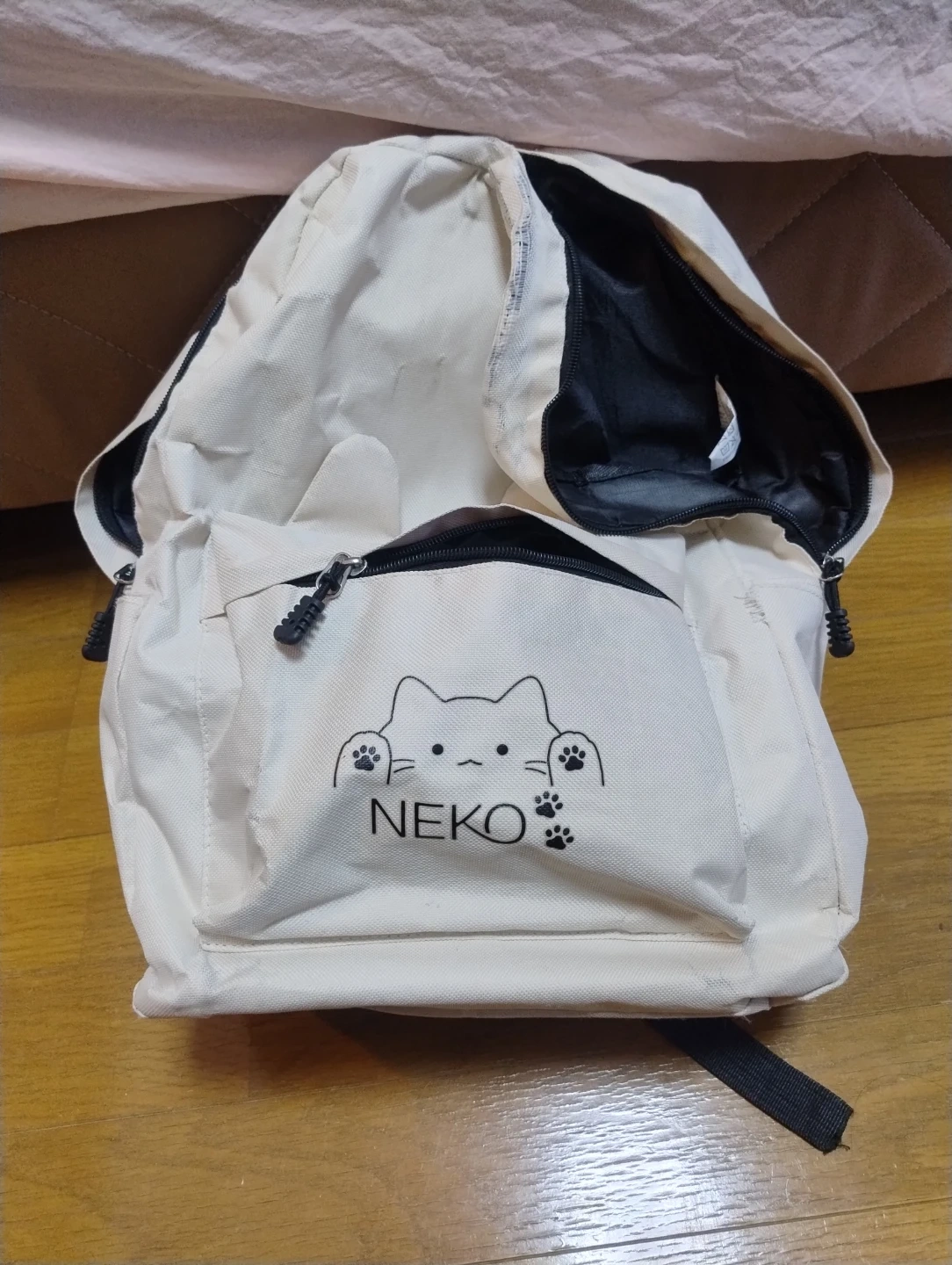 猫モチーフ リュック ホワイト