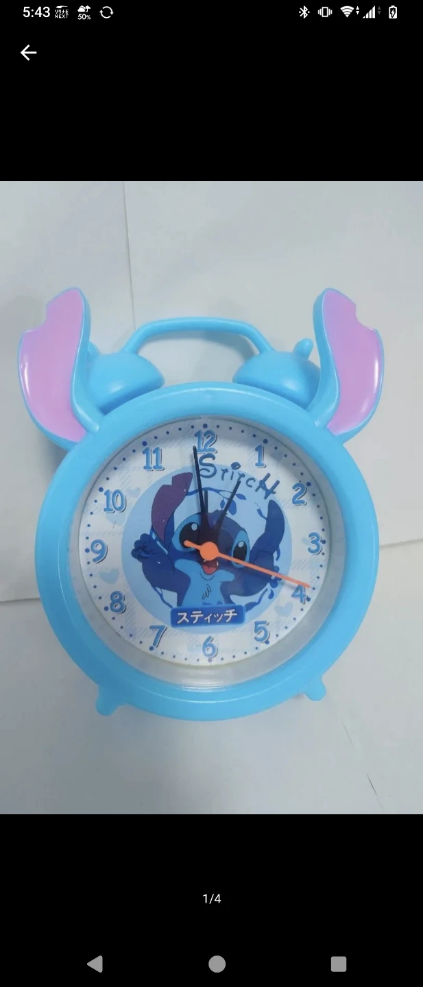 ディズニー スティッチ 目覚まし時計 アナログ
