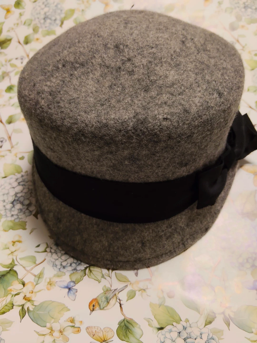 ミルサ ウールハット グレー 57.5cm リボン