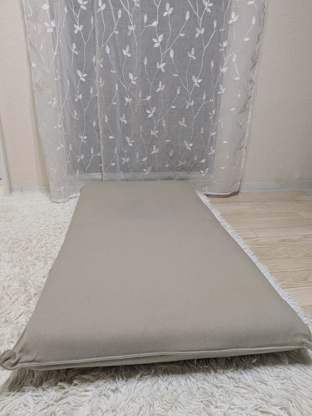 無印良品 座いす 大 洗いざらしの綿帆布 ベージュの写真3枚目