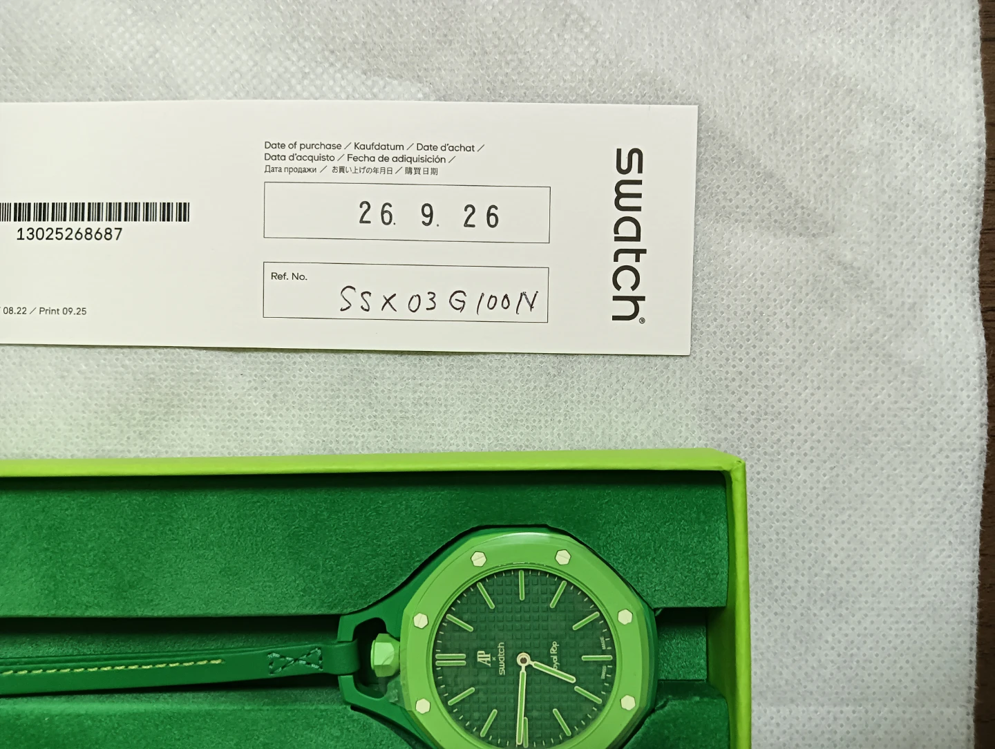 新品 未使用。オーデマピゲ × Swatch ロイヤルポップ 手巻き式 時計の写真7枚目