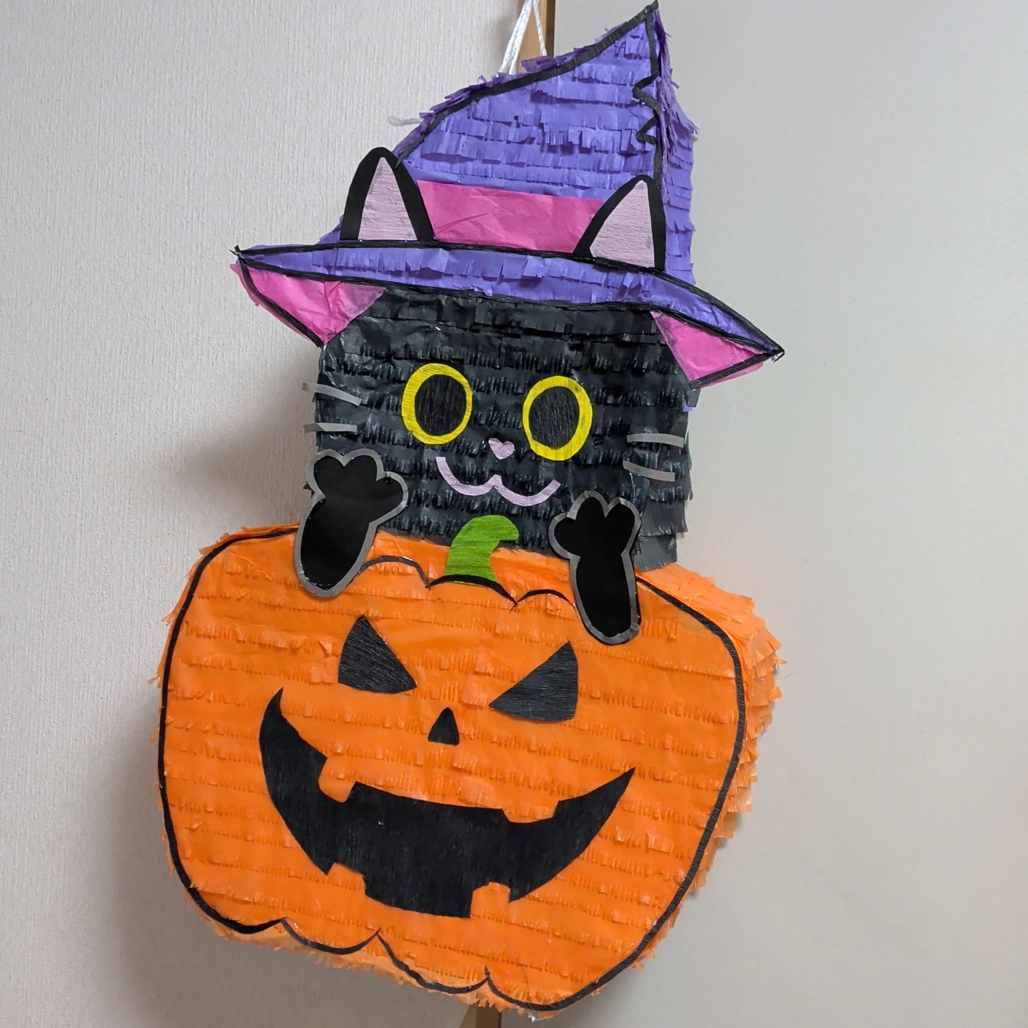 ハロウィン 巨大ピニャータ 黒猫 カボチャ