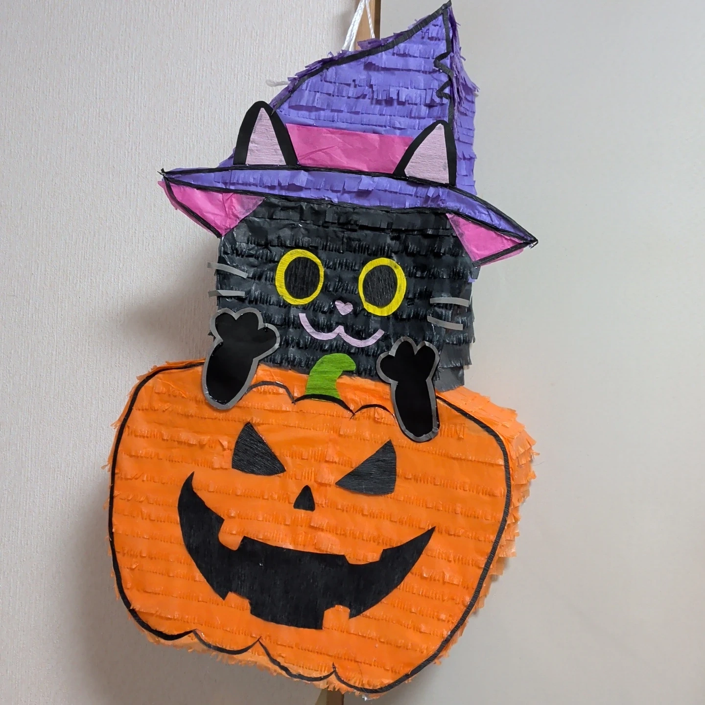 ハロウィン 巨大ピニャータ 黒猫 カボチャ