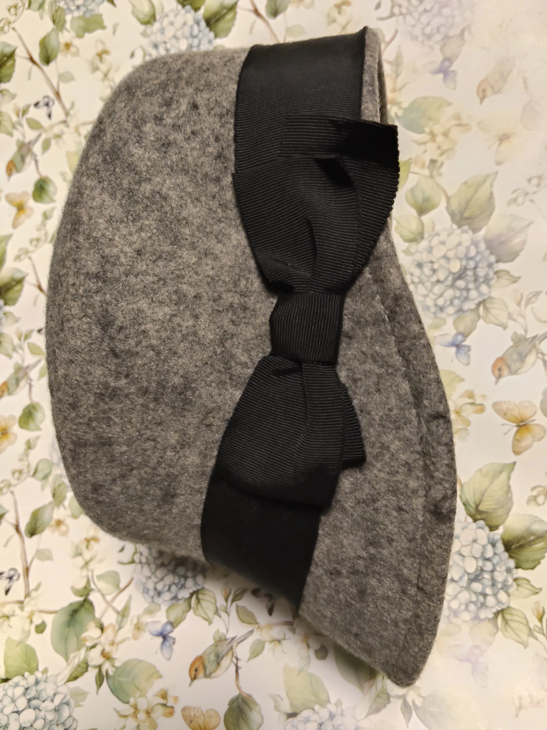 ミルサ ウールハット グレー 57.5cm リボンの写真2枚目