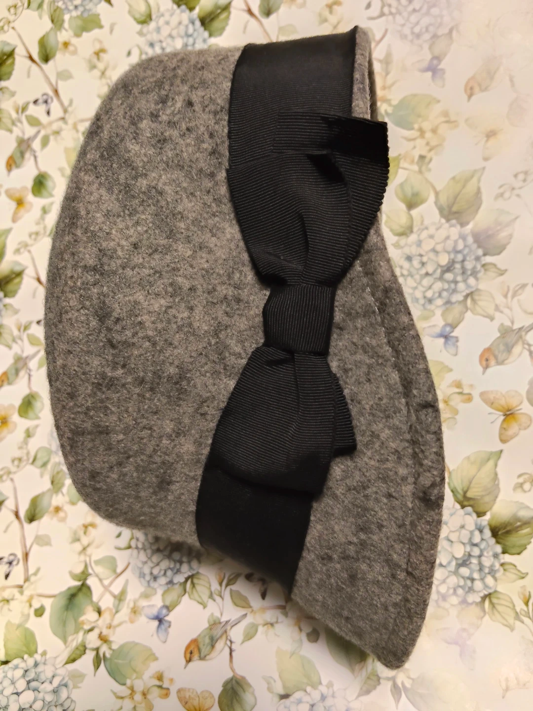 ミルサ ウールハット グレー 57.5cm リボンの写真2枚目