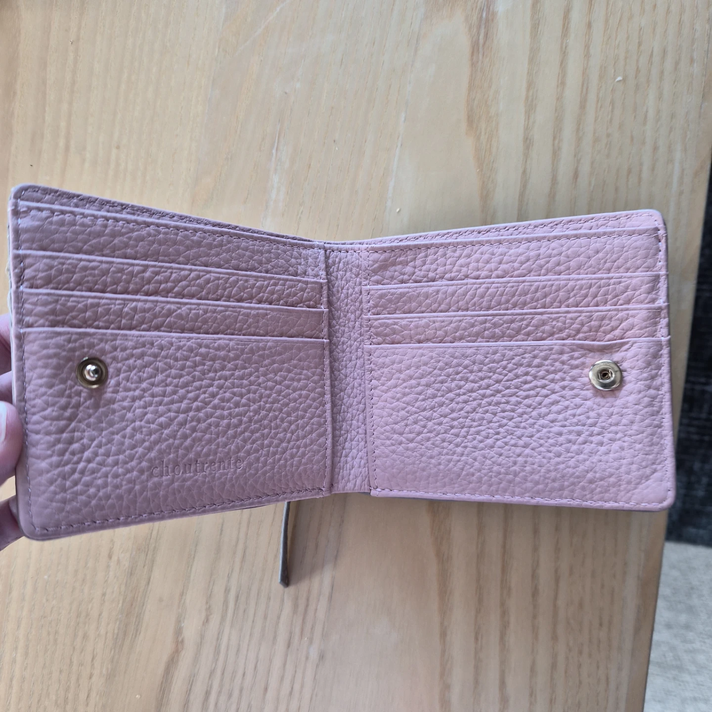新品未使用 二つ折り財布 グレージュ×ピンクの写真5枚目