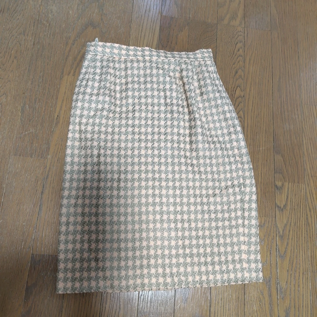 ツイードスーツ ベージュ千鳥格子 Mの写真2枚目
