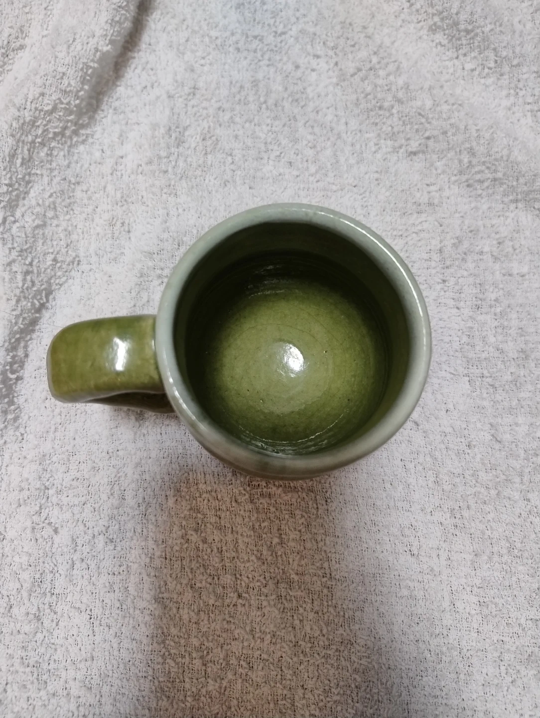 陶器 マグカップ 緑 抹茶色の写真2枚目