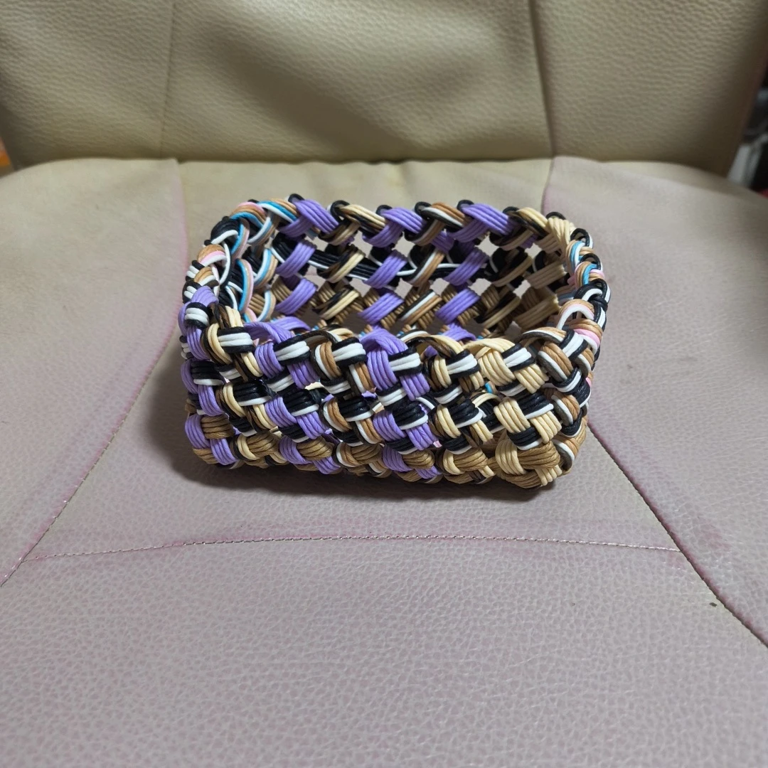 ハンドメイド ミニかご 小物入れ マルチカラー