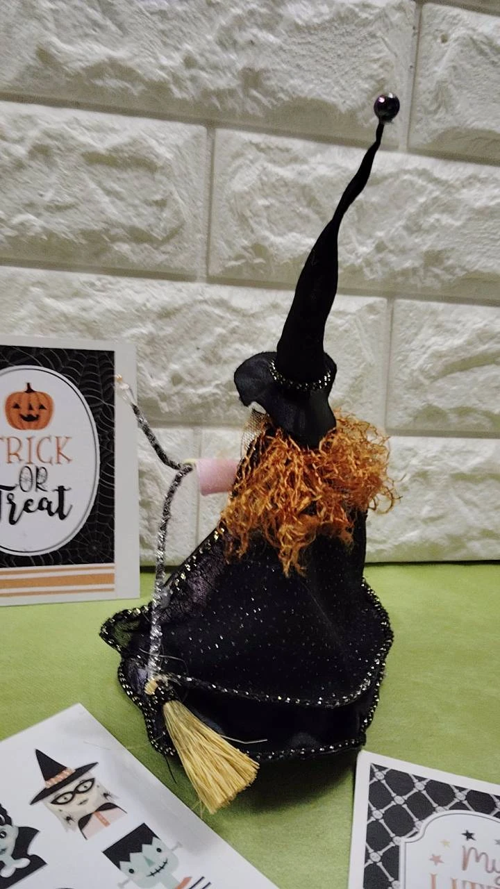お洒落な魔女フェアリー　ハロウィン 魔女のドールオブジェ高さ22 cm（カード3枚付）の写真3枚目