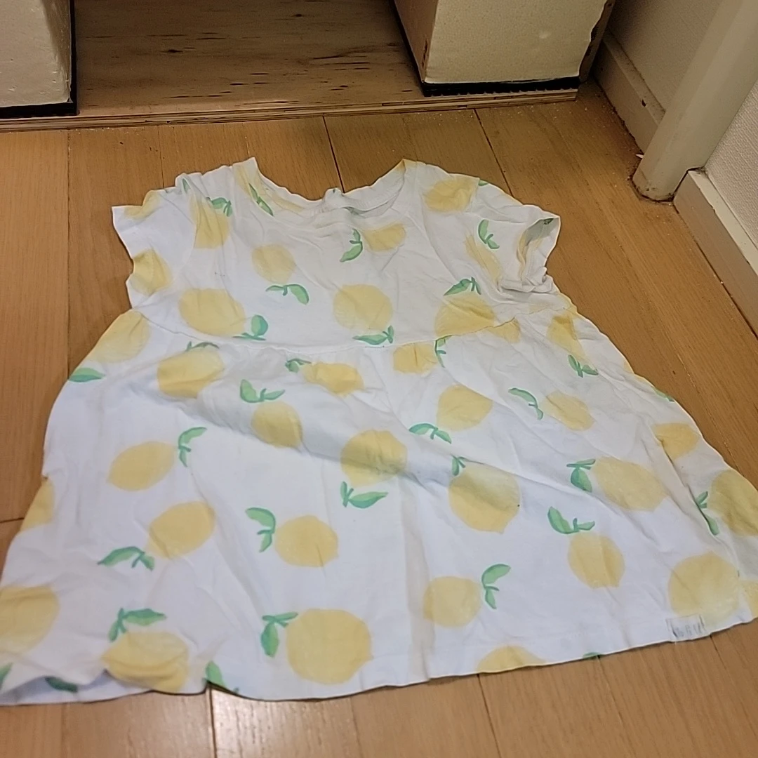 レモン柄 カットソー チュニック