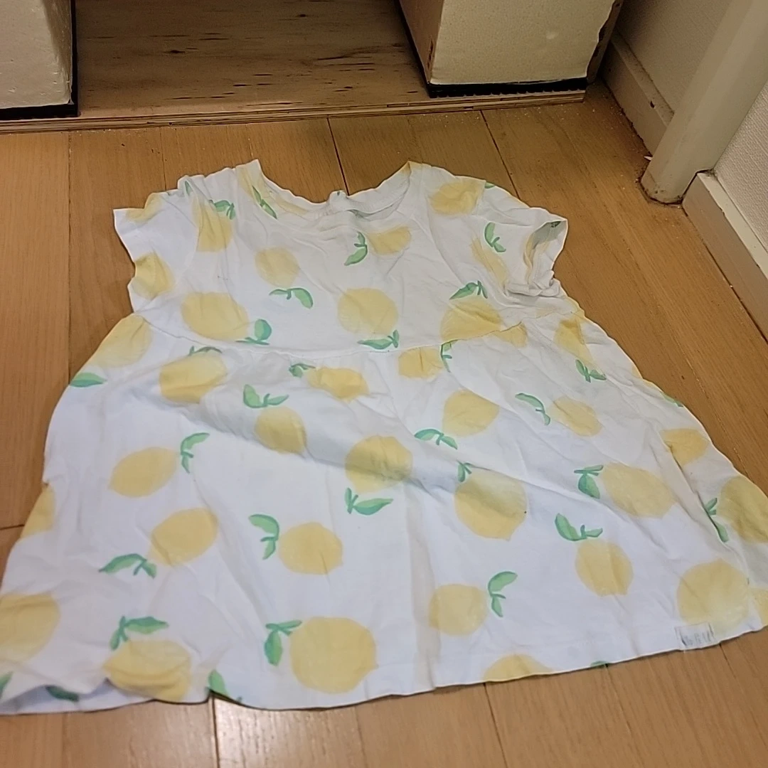 レモン柄 カットソー チュニック