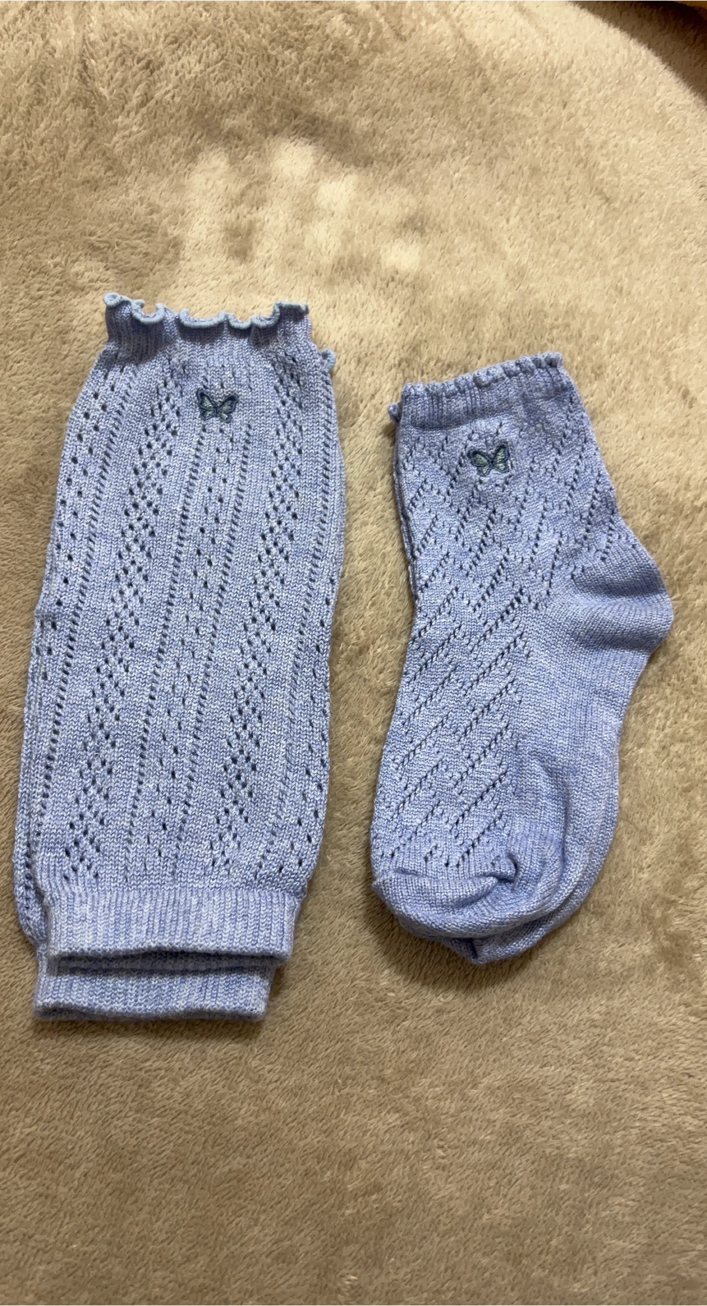 女の子柔らか水色ソックス＆レッグウォーマー