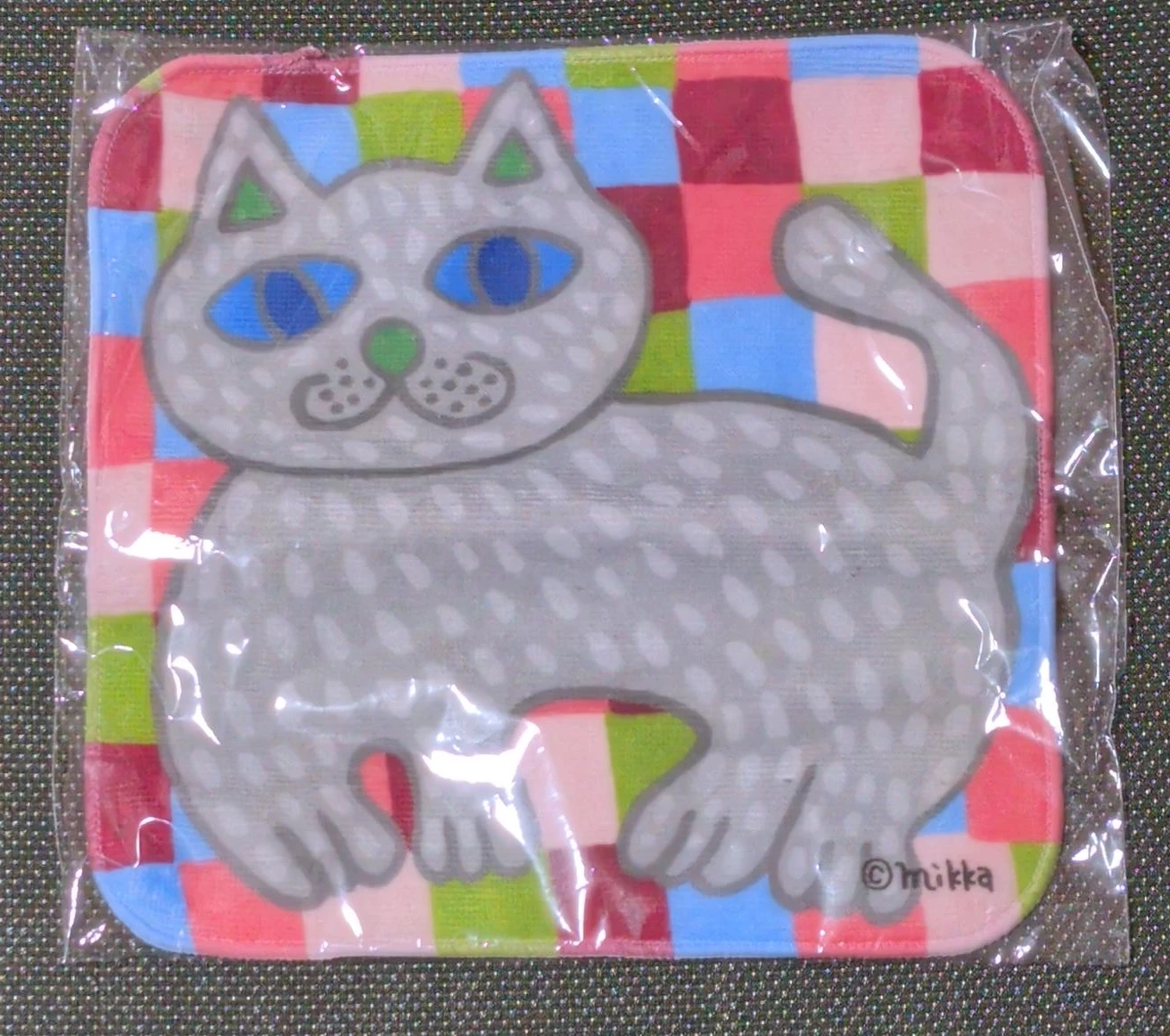 mikka 猫柄 ミニタオル ハンカチ